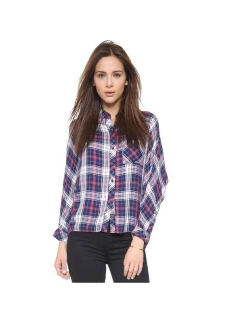 Rails‎ Red Blue Maddox Plaid Flannel Button Down Top